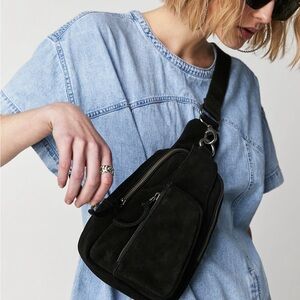 Free people suede Hudson sling bag